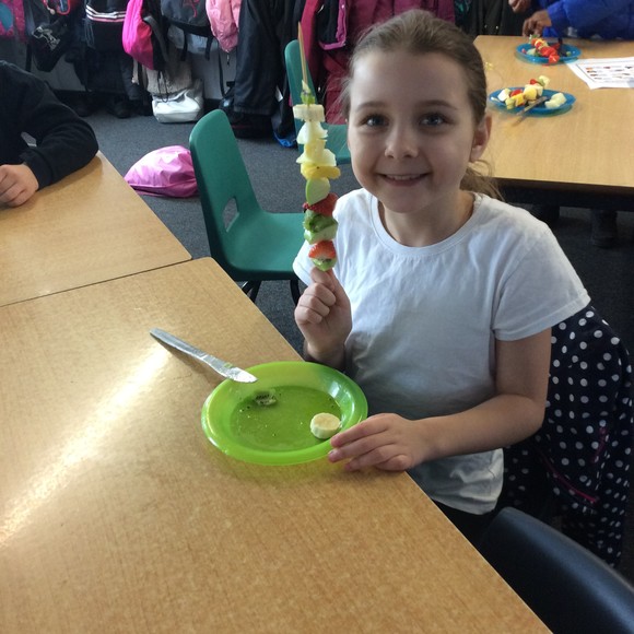 Pine class fruit kebabs wow day