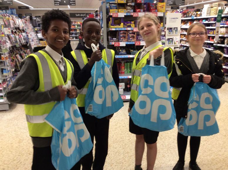 Children with their Coop goodies