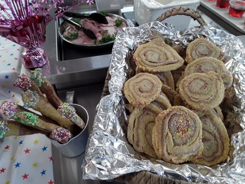 Catherine wheel cookies and shortbread sparklers