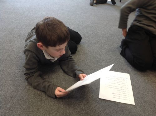 Year 4 Tobacco Factory Workshop Adam Learning his lines