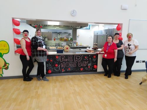 Kitchen and lunch staff Red Nose Day