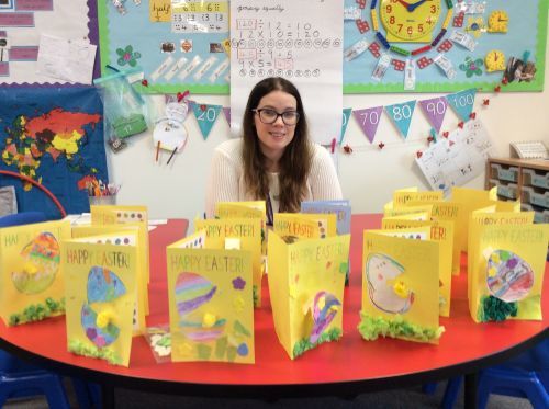 Chloe allen with class easter cards