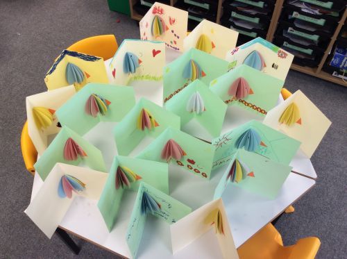 Reception class pop up easter cards